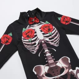 Girls Rose Skeleton Scary Halloween Cosplay Ghost Bride Gothic Jumpsuit Costume Dress Role Play Carnival Children Party Outfit