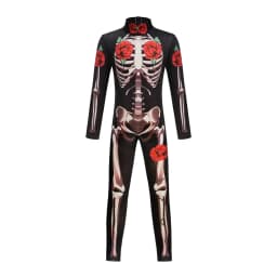 Girls Rose Skeleton Scary Halloween Cosplay Ghost Bride Gothic Jumpsuit Costume Dress Role Play Carnival Children Party Outfit