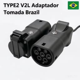 Type2 V2L Discharger with Power Off Button 16A Vehicle to Load Plug for BYD Geely Jaecoo MG Deepal Brazilian New Energy Vehicles