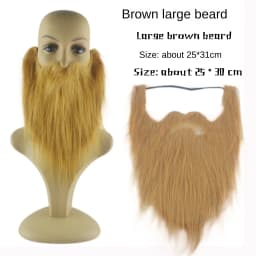 1pc DIY Fancy Dress Fake Beard Long Fluff Beards Cosplay Costume Props Santa Claus Beard Eyebrows Mustache Christmas Party Suppl