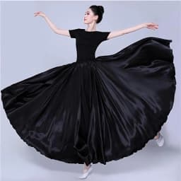 Shining Satin Long Spanish Skirt Swing Dancing Skirt Belly Dance Skirt Sun Skirt 14 Colors Available VL-310