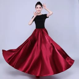 Shining Satin Long Spanish Skirt Swing Dancing Skirt Belly Dance Skirt Sun Skirt 14 Colors Available VL-310