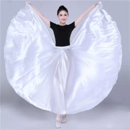 Shining Satin Long Spanish Skirt Swing Dancing Skirt Belly Dance Skirt Sun Skirt 14 Colors Available VL-310