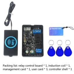 Mobile phone NFC induction relay module DC10V-120V fingerprint access control panel IC card controller car door unlock DIY