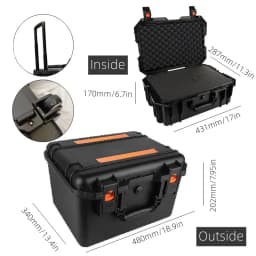 Large Tool Box ABS Waterproof Hard Carry Case Tool Box Pelican Hard Case Safety Instrument Tool Box on Wheels Tool Box Trolley