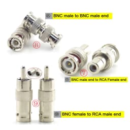 1pcs BNC RCA Male Female to BNC RCA Male Female Adapter Plug Coax Cable Video Audio Wire Converter Connector for CCTV Camera Q1