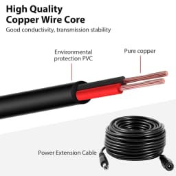 Uvusee CCTV 10Meters 5M 15M 20Meters 2.1x5.5mm Dc 12v Power Extension Cable for Audio Security Cameras Ip Camera Dvr Standalone