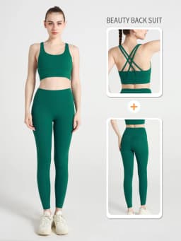 2 Piece Yoga Clothes Women's Tracksuit Athletic Wear Pilates Fitness Suit Gym Workout Push Up Clothes Sports Bra Leggings Suit