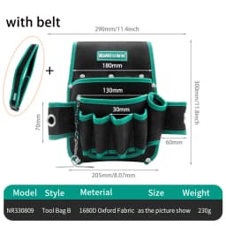 AMR Multi-function Storage Bag Oxford Cloth Waist Pack Hardware Repair Tool Pocket Wrench Pliers Electrician Household Belt