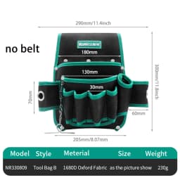 AMR Multi-function Storage Bag Oxford Cloth Waist Pack Hardware Repair Tool Pocket Wrench Pliers Electrician Household Belt