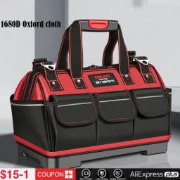 1680D Oxford Cloth Tool Bag Professional Electrician Wrench Waterproof Working Multifunction Organizing Storage Tool Bag