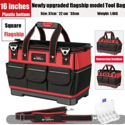 1680D Oxford Cloth Tool Bag Professional Electrician Wrench Waterproof Working Multifunction Organizing Storage Tool Bag