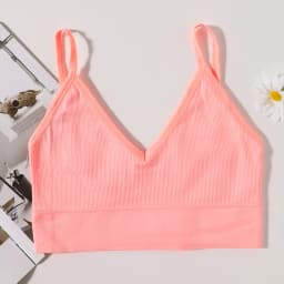 Seamless Bras For Women U-Back Sports Crop Top Sexy Lingerie Non-wire Thin Strap Ribbed No Pads Underwear V Neck Intimates M-XL