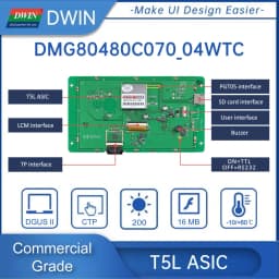 DWIN 7 Inch LCD Module 800*480 RS232/TTL HMI Commercial Touch Panel Screen Smart UART TFT Display DMG80480C070-04W