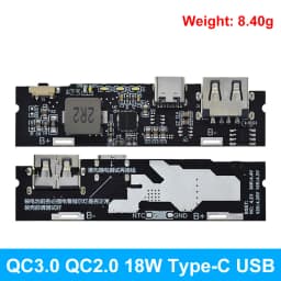 QC4.0 QC3.0 LED Dual USB 5V 4.5A 22.5W Micro/Type-C USB Mobile Power Bank 18650 Charging Module Temperature / Circuit Protection