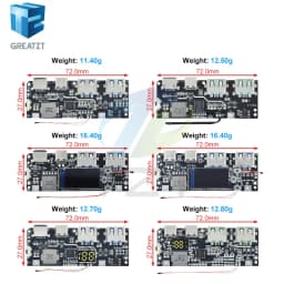 QC4.0 QC3.0 LED Dual USB 5V 4.5A 22.5W Micro/Type-C USB Mobile Power Bank 18650 Charging Module Temperature / Circuit Protection