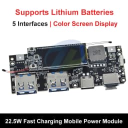 QC4.0 QC3.0 LED Dual USB 5V 4.5A 22.5W Micro/Type-C USB Mobile Power Bank 18650 Charging Module Temperature / Circuit Protection