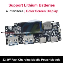 QC4.0 QC3.0 LED Dual USB 5V 4.5A 22.5W Micro/Type-C USB Mobile Power Bank 18650 Charging Module Temperature / Circuit Protection
