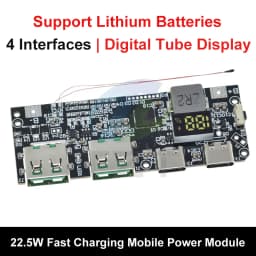 QC4.0 QC3.0 LED Dual USB 5V 4.5A 22.5W Micro/Type-C USB Mobile Power Bank 18650 Charging Module Temperature / Circuit Protection