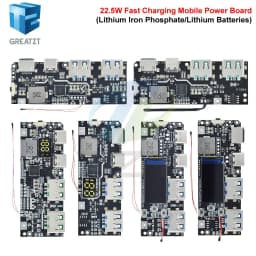 QC4.0 QC3.0 LED Dual USB 5V 4.5A 22.5W Micro/Type-C USB Mobile Power Bank 18650 Charging Module Temperature / Circuit Protection
