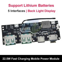 QC4.0 QC3.0 LED Dual USB 5V 4.5A 22.5W Micro/Type-C USB Mobile Power Bank 18650 Charging Module Temperature / Circuit Protection