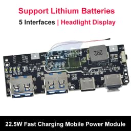 QC4.0 QC3.0 LED Dual USB 5V 4.5A 22.5W Micro/Type-C USB Mobile Power Bank 18650 Charging Module Temperature / Circuit Protection