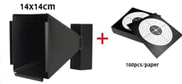 14CM Steel Target Shooting BB Gun Trap Target Bullet Catcher Shooting Target for Pellet Rifle with 100pcs Paper