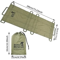 RHINO RESCUE Disposable Emergency Stretcher Portable Rescue Litter for Outdoor Camping First Aid Kit IFAK