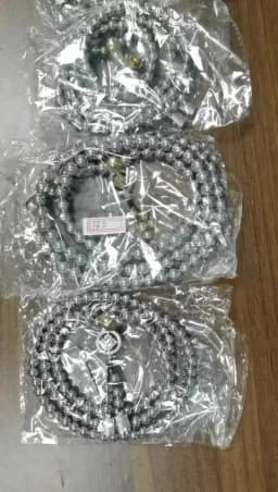 Tactical 8MM Steel Chain 118-128 Ps Buddha Beads Self Defense Hand Bracelet Necklace EDC Outdoor Tools Self Protection Survival