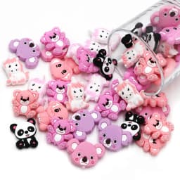 BOBO.BOX 10pcs Silicone Beads Animal Koala Raccoon Food Grade Baby Silicone Teething Toy BPA-Free DIY Pacifier Chain Accessories