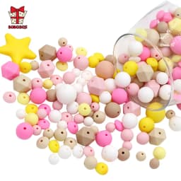 BOBO.BOX 10pcs Silicone Beads Animal Koala Raccoon Food Grade Baby Silicone Teething Toy BPA-Free DIY Pacifier Chain Accessories