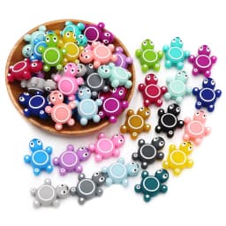 BOBO.BOX 10pcs Silicone Beads Animal Koala Raccoon Food Grade Baby Silicone Teething Toy BPA-Free DIY Pacifier Chain Accessories
