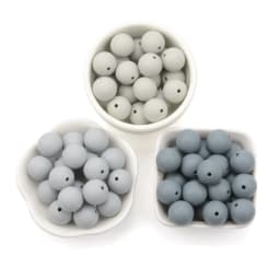 LOFCA 12mm 50pcs/lot Beads Food Grade Silicone Teether Round Beads Baby Chewable Teething Beads Silicone Teether For Diy