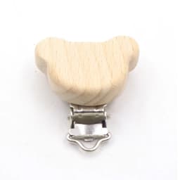 5Pcs Wooden Rainbow Bear Flower Cart Heart Shaped Bird Elephant Round Star Clip Free DIY Baby Natural Pacifier Chain Accessories