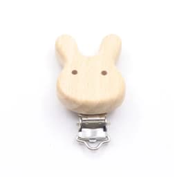 5Pcs Wooden Rainbow Bear Flower Cart Heart Shaped Bird Elephant Round Star Clip Free DIY Baby Natural Pacifier Chain Accessories