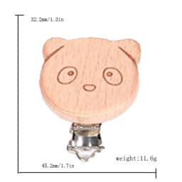 5Pcs Wooden Rainbow Bear Flower Cart Heart Shaped Bird Elephant Round Star Clip Free DIY Baby Natural Pacifier Chain Accessories