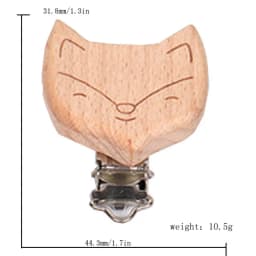 5Pcs Wooden Rainbow Bear Flower Cart Heart Shaped Bird Elephant Round Star Clip Free DIY Baby Natural Pacifier Chain Accessories