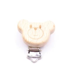 5Pcs Wooden Rainbow Bear Flower Cart Heart Shaped Bird Elephant Round Star Clip Free DIY Baby Natural Pacifier Chain Accessories