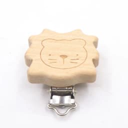 5Pcs Wooden Rainbow Bear Flower Cart Heart Shaped Bird Elephant Round Star Clip Free DIY Baby Natural Pacifier Chain Accessories