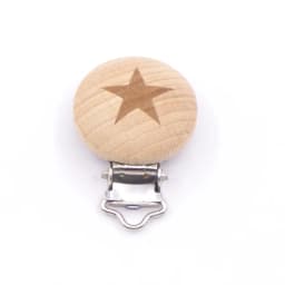 5Pcs Wooden Rainbow Bear Flower Cart Heart Shaped Bird Elephant Round Star Clip Free DIY Baby Natural Pacifier Chain Accessories