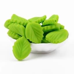 LOFCA  10PCS Leaf Baby Teething Silicone Beads Leaves DIY Food Grade Silicone Toy BPA Free Chew Nurse Gift Teethers Accessories
