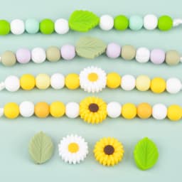 LOFCA  10PCS Leaf Baby Teething Silicone Beads Leaves DIY Food Grade Silicone Toy BPA Free Chew Nurse Gift Teethers Accessories