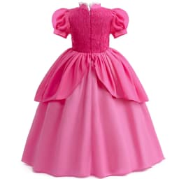 Princess Peach Chiffon Lace Girls Cosplay Dress Baby Kids Vestidos Party Dresses Carnival Halloween Costume for 3-11 years