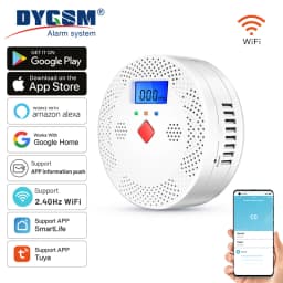 Tuya WiFi Smart Carbon Monoxide Detector Alarm 85dB Sound Warning LCD Digital Display Home Indoor Real-Time CO Monitor