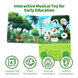 Kids Electronic Audio Books with Melody & Lights Drum Sounds Animals Cognitive Books Interactive Pre-school Educational Toys
