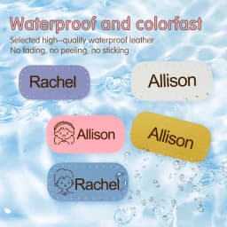 12Pcs 24*50MM Personalized Leather Name Labels Washable Iron On Tags Sicker Custom Handmade Clothing Fabric Label Sewing Logo
