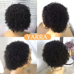 Short Pixie Cut Wig Human Hair 6 Inch 13x1 Brazilian Remy Hair Curly Bob Wig Transparent Lace Wig Preplucked Hairline Yarra