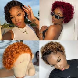 Short Pixie Cut Wig Human Hair 6 Inch 13x1 Brazilian Remy Hair Curly Bob Wig Transparent Lace Wig Preplucked Hairline Yarra