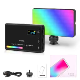 LED Camera Light RGB Full Color Output Video Lamp Kit 3100mAh Battery With 140 Beads Dimmable 2500K-8500K Bi-Color Panel Light