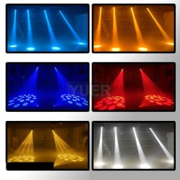 YUER 4Pcs/lot Mini 150W LED Moving Head Light Beam Spot 18 Rotating Prisms Dj Dmx Stage Light Effect Disco Dj Bar Wedding Club